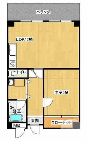 ライフステージ大仙(1LDK/4階)の間取り写真