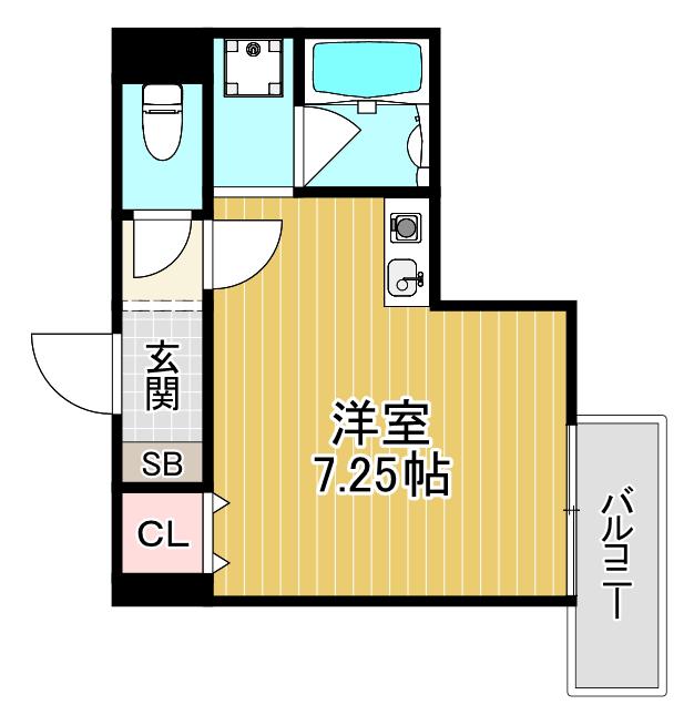緑橋大発マンション(ワンルーム/4階)の間取り写真