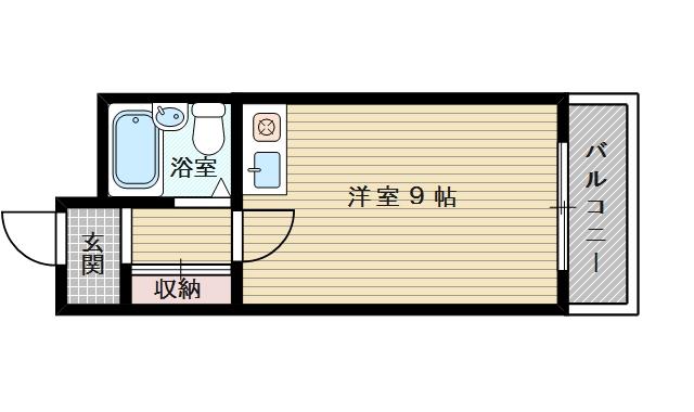 トッププラザ(ワンルーム/9階)の間取り写真