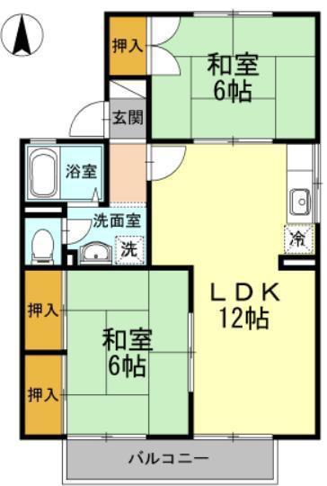 池田ファミリーゼーション(2LDK/2階)の間取り写真