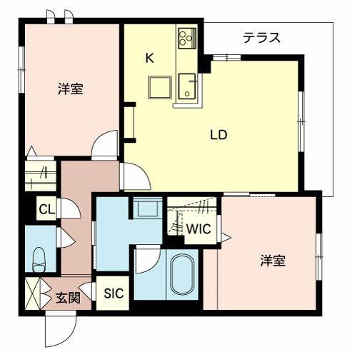ベル クレール 南田辺(2LDK/3階)の間取り写真