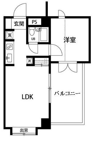 ジェイステージ生田(1LDK/5階)の間取り写真