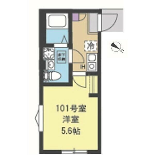 ネスト大倉山(1K/1階)の間取り写真
