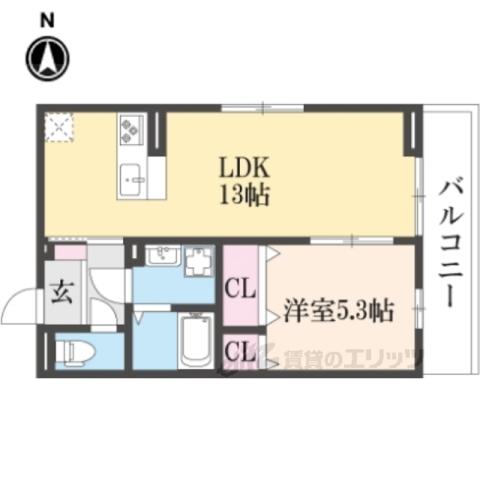 ボヌールメゾンKASUGA(1LDK/2階)の間取り写真