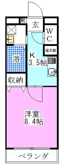 WOOD CASTLE(1K/3階)の間取り写真