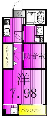 SKリデンテ白井笹塚I(1K/2階)の間取り写真
