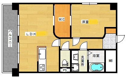 ファミール光町(1LDK/4階)の間取り写真