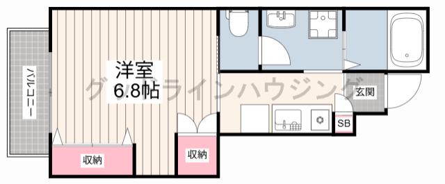 カーサワイズ(1K/1階)の間取り写真