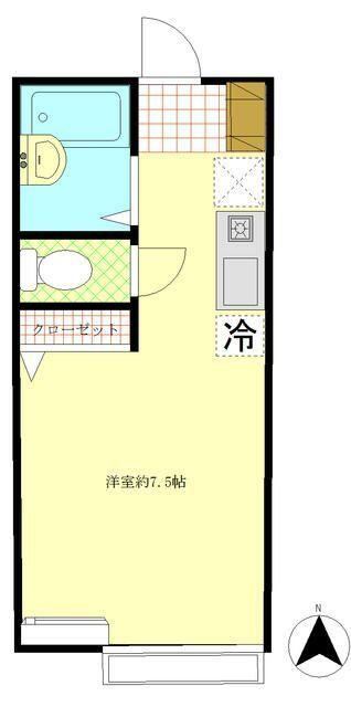 クライス(ワンルーム/1階)の間取り写真