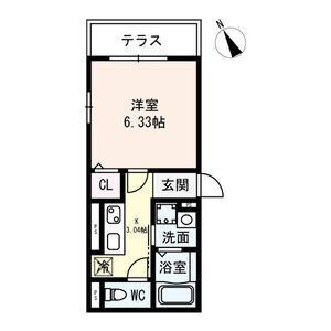 LIVING岡崎駅前(1K/1階)の間取り写真