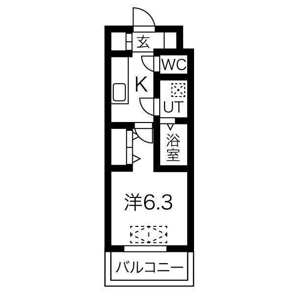 スプランディッド新大阪DUE(1K/6階)の間取り写真