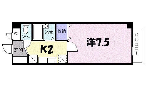ソレーユ戸畑(1K/3階)の間取り写真