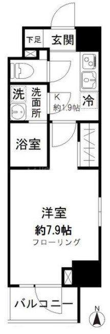 モンレーヴ御徒町(1K/4階)の間取り写真