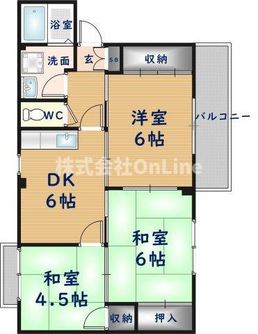 サンヴィレッジ上尾II(3DK/2階)の間取り写真