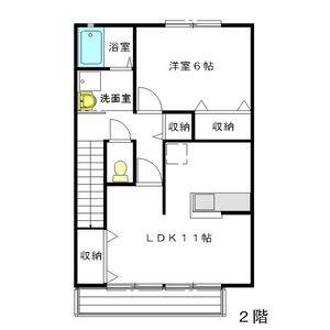 フォレットフォンティーヌB(1LDK/2階)の間取り写真
