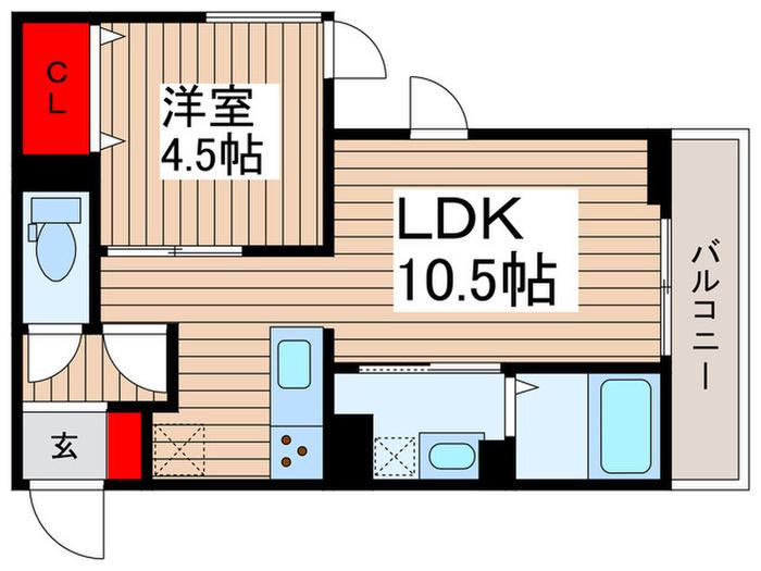 セレスティア東向島(1LDK/3階)の間取り写真