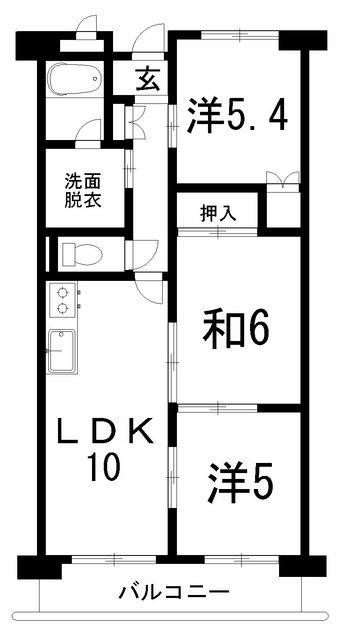 モイドーブ和田(3LDK/2階)の間取り写真