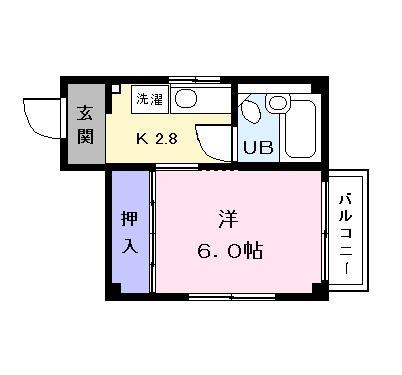 グランドール88(1K/1階)の間取り写真