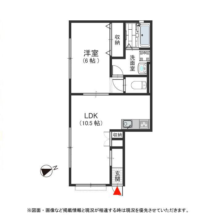 FINE SQUARE喜連(1LDK/1階)の間取り写真