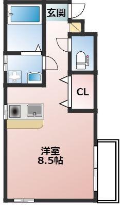 エスペランサ青山(ワンルーム/2階)の間取り写真
