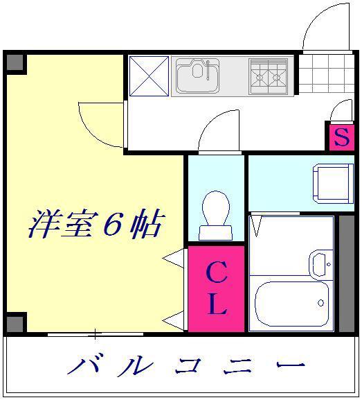 アンプルールフェール川口Ⅱ(1K/1階)の間取り写真