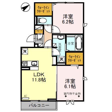 アロサール II(2LDK/3階)の間取り写真