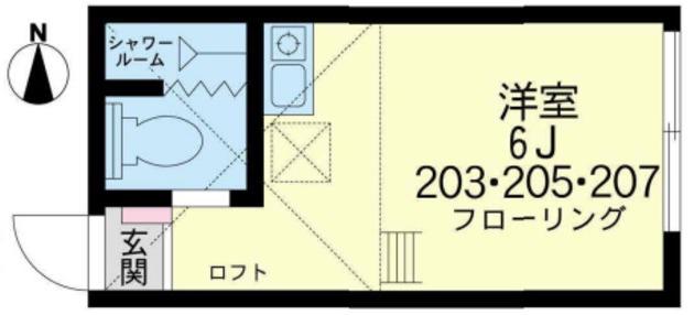 ユナイト鶴見イスタンブール(ワンルーム/2階)の間取り写真