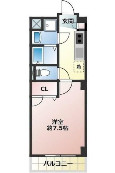 パルティア(1K/2階)の間取り写真
