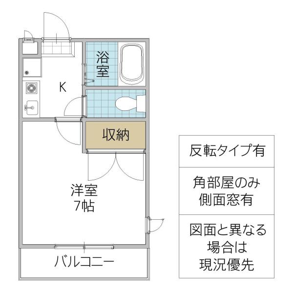 ライフコート若葉II(1K/3階)の間取り写真