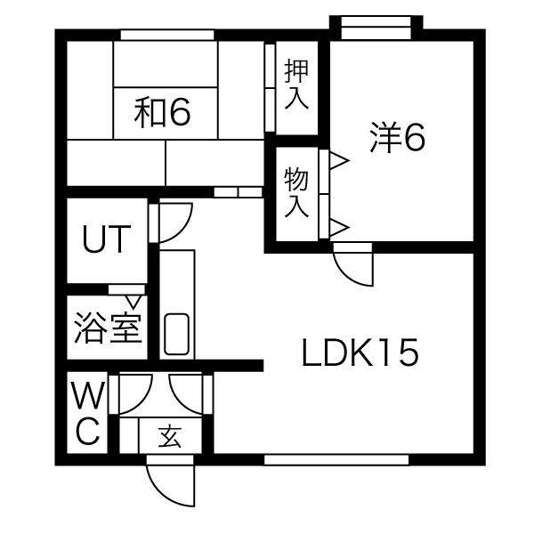 ラミアール若葉(2LDK/3階)の間取り写真