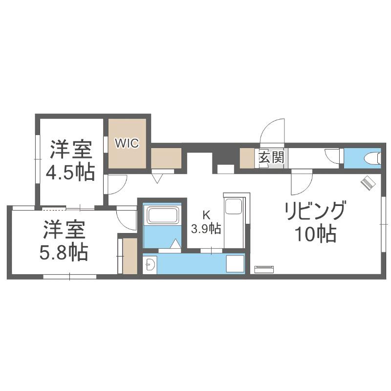 MKガーデン澄川(2LDK/1階)の間取り写真