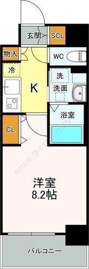 レジデンシア小牧駅前(1K/8階)の間取り写真