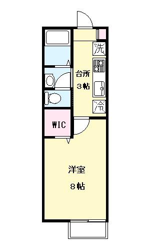 LEALEA(1K/2階)の間取り写真