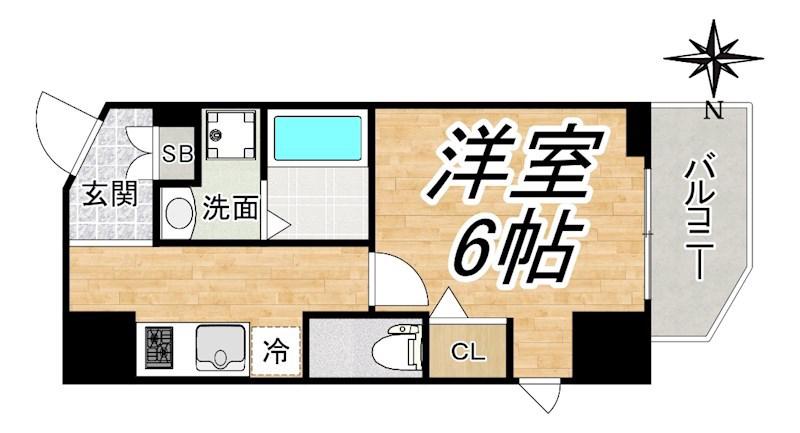 コンフォート滝川公園(1K/7階)の間取り写真