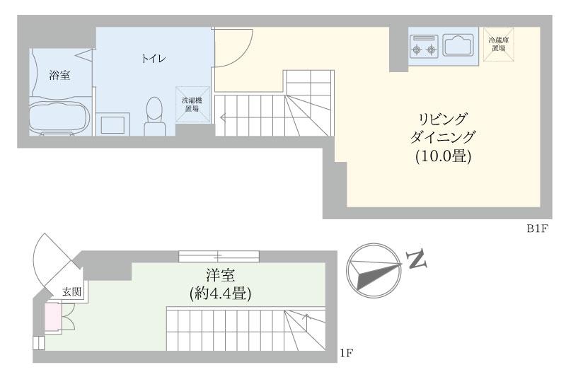 DELFINO(1LDK/1階)の間取り写真