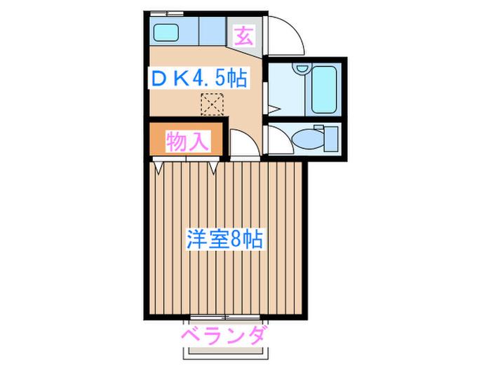 菅原ハイツ(1DK/2階)の間取り写真