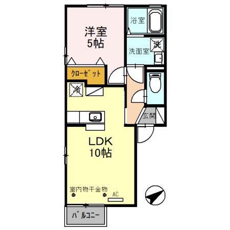 EMINENCE・MK B(1LDK/2階)の間取り写真