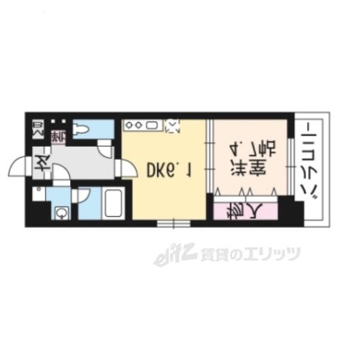 エンゼルプラザ大津長等(1DK/9階)の間取り写真