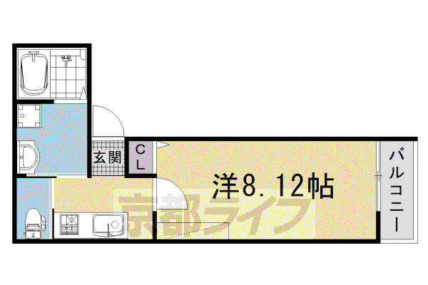 MESA VERDE 京都西大路三条(1K/3階)の間取り写真