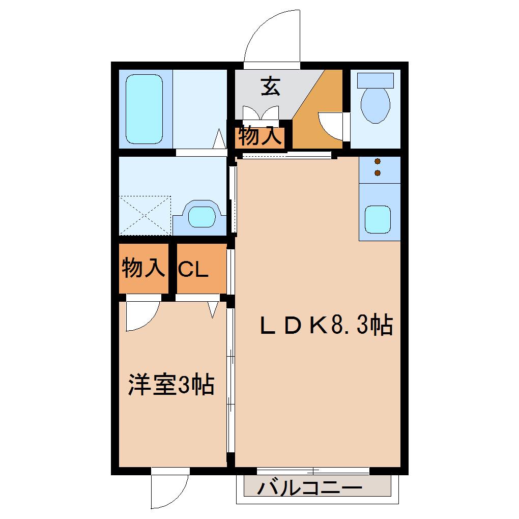 ベストピノ(1LDK/2階)の間取り写真