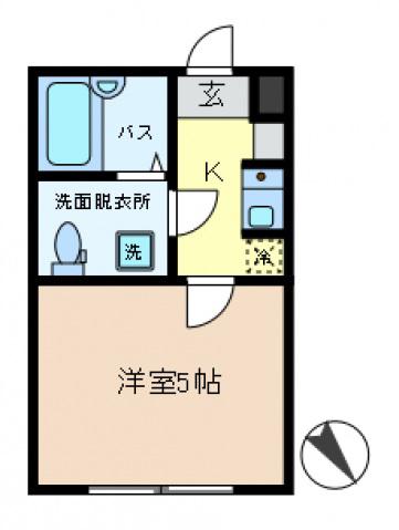 アルファ東金町(1K/3階)の間取り写真