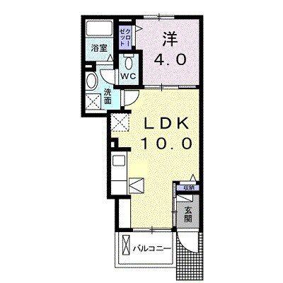 クラール東村 B(1LDK/1階)の間取り写真