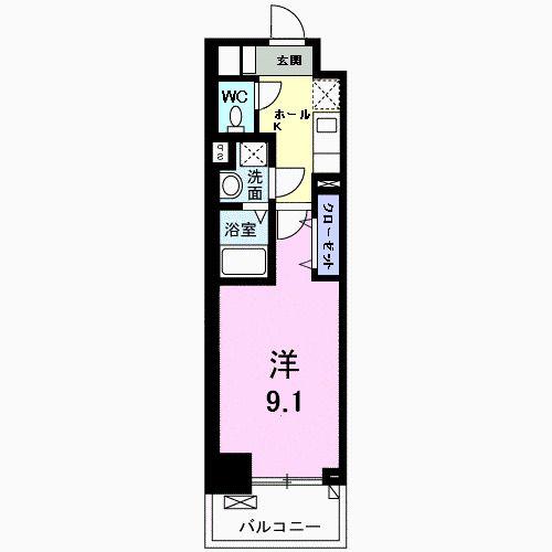 FLレジデンス1(1K/2階)の間取り写真