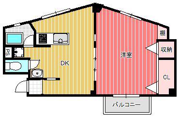 クリーンハイツ恵比寿(1DK/2階)の間取り写真