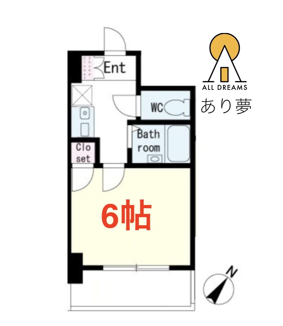 プラスパ鶴見(1K/2階)の間取り写真