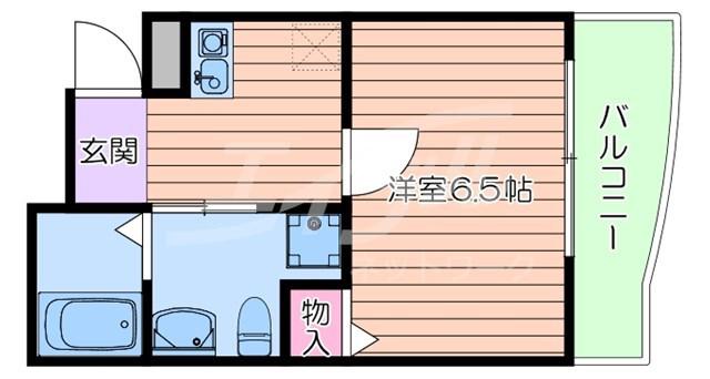 ヒルズななお(1K/2階)の間取り写真