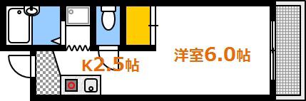 あまのビル(ワンルーム/4階)の間取り写真