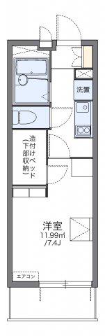 レオパレスドミール豊田(1K/4階)の間取り写真