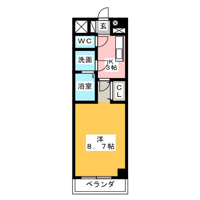 メイプル利平治アネックス(1K/6階)の間取り写真