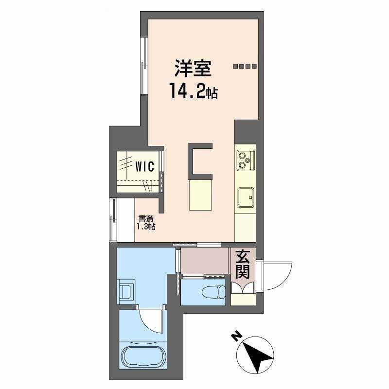 ＪＲ東北本線 東仙台駅 徒歩9分 3階建 新築(ワンルーム/1階)の間取り写真